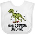 thumbnail image 3 of Inktastic Nana and Grandpa Love Me Dinosaur Grandson Boys Baby Bib, 3 of 4