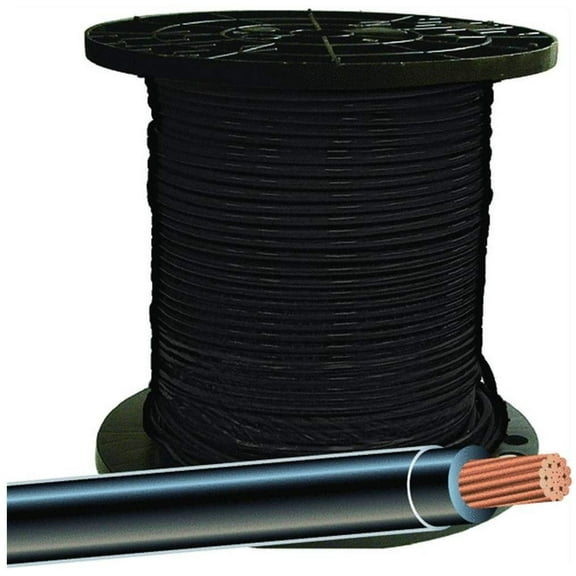Building Wire, Thhn, 6 Awg, Black, 500Ft