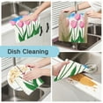 thumbnail image 2 of 6 Packs Cartoon Tulip Flower Kitchen Dish Towels Soft Absorbent Dish Cloths 11"x11", 2 of 9