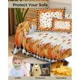 thumbnail image 4 of Thanksgiving Pumpkin Sofa Covers for 3 Cushion Couch,Washable Sectional & L Shape Couch Covers for Dog/Cat/Kid,Buffalo Black Plaid Maple Leaf Non Slip Sofa Slipcover Tassel Futon Cover 71''x150'', 4 of 8