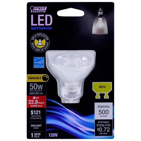 LED Light Bulb, 6W Energy Star 50W Replacement, Dimmable, Daylight 5000K, Long Lasting Up to 22.8 Years, Efficient, Bright, Crisp Light for Task Lighting, Home, Office, Energy Saving