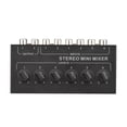 thumbnail image 1 of Stereo 6-Way Passive Mixer Portable Audio Mixer 6 in 2 Out Stereo Distributor Volume Control No Battery Required, 1 of 8