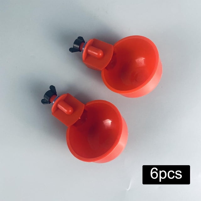 Alimentador automático de agua para pollos de 6 piezas, vaso para beber hecho de Material plástico resistente Premium con válvu de Control de agua, Sharpla Titular de bebedero de pollo
