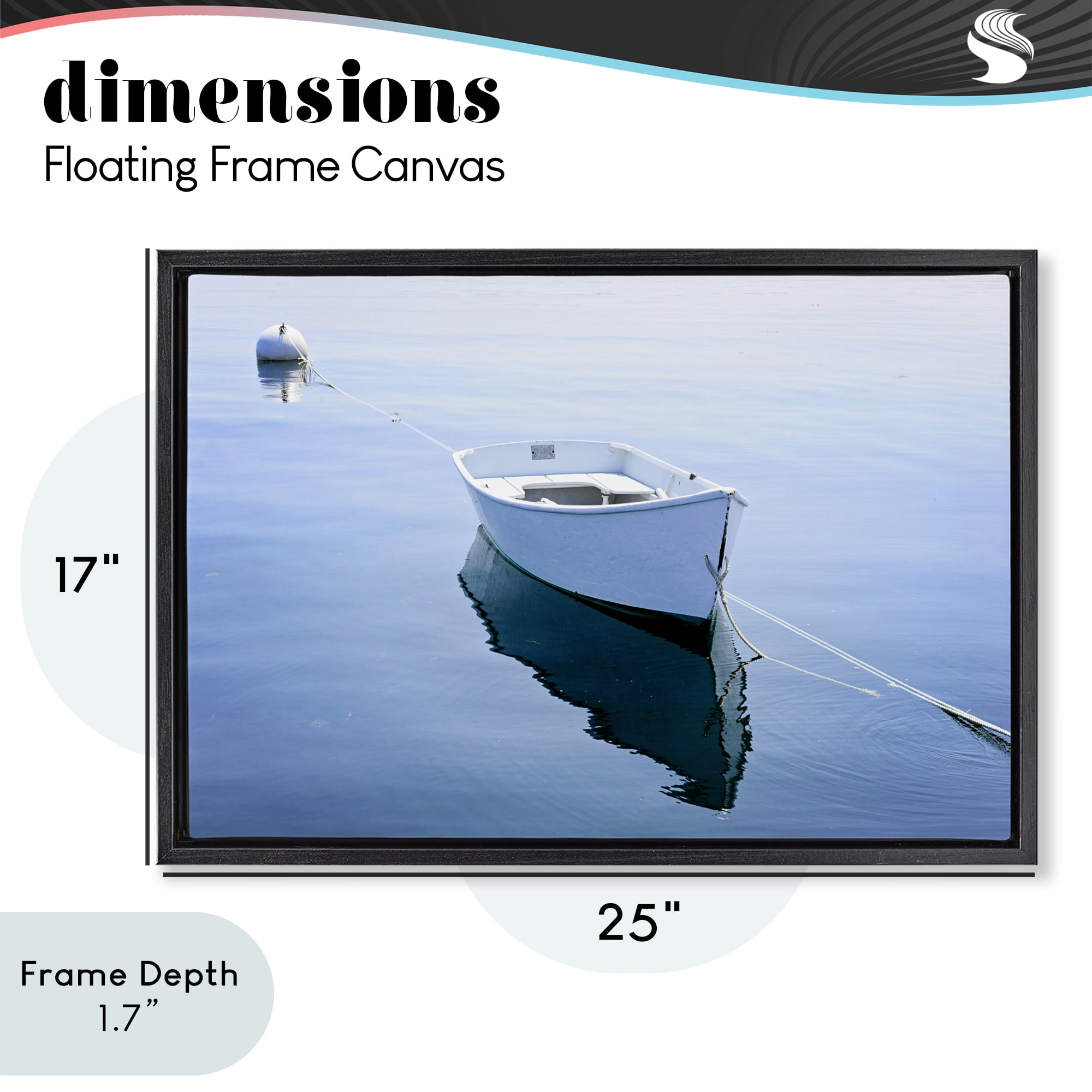 Stupell Industries Boat Tied to Dock Black Framed Floater Canvas Wall Art, design by JLM Photographs