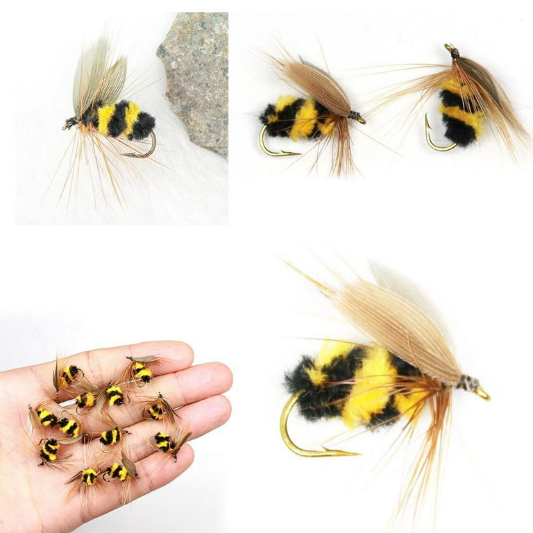 LOT 10 Foam Bumble Bee Nymph Trout Flies Fly fishing Hooks Gift Z4G7