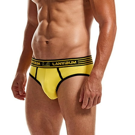 

Reduce MIARHB Men s Lanvibum Mid-Rise Contrast Briefs XXL Yellow 2023