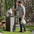 thumbnail image 3 of Bifanuo 31 Gallon Outdoor Trash Can, Waterproof Garbage Can with Tiered Lid and Drip Tray, Resin Outside Trash Bin for Patio, Backyard, Deck, 3 of 9