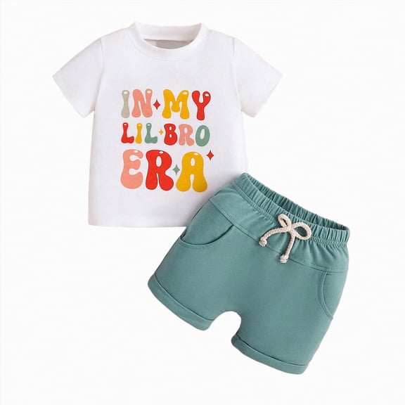 kpoplk Baby Boy Casual Outfits 12M 18M 24M 2 Piece Set Short Sleeve Shirt and Shorts Dinosaur Car Print Clothes(Green,3-4 Y)