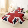thumbnail image 2 of Manfei Vintage Union Jack Twin Sheets,Red White Navy Bedding,3 Pieces,1 Fitted Sheet and 1 Pillowcase, 2 of 6