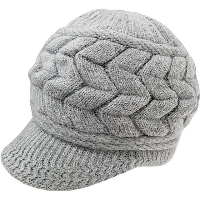 Gorro de punto cálido de invierno para mujer, gorros de lana para esquí y nieve con gorro de punto cálido para invierno, gorros de lana, boinas de esquí para nieve, gorras Snapback con viser