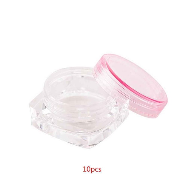 fastboy 10PCS Square Clear Mixed Colors Cosmetic Empty Jar Makeup Pot Face Cream Eye Shadow Container Case Box 3g/5g