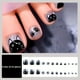 thumbnail image 2 of 24pcs Cute Cat Press On Toe Nails Square Fake Toe Nails Glossy Full Cover Glitter Silver Powder Stick On Nails False Toe Nails With Glue Sticker And Nails File For Women Girls, 2 of 4