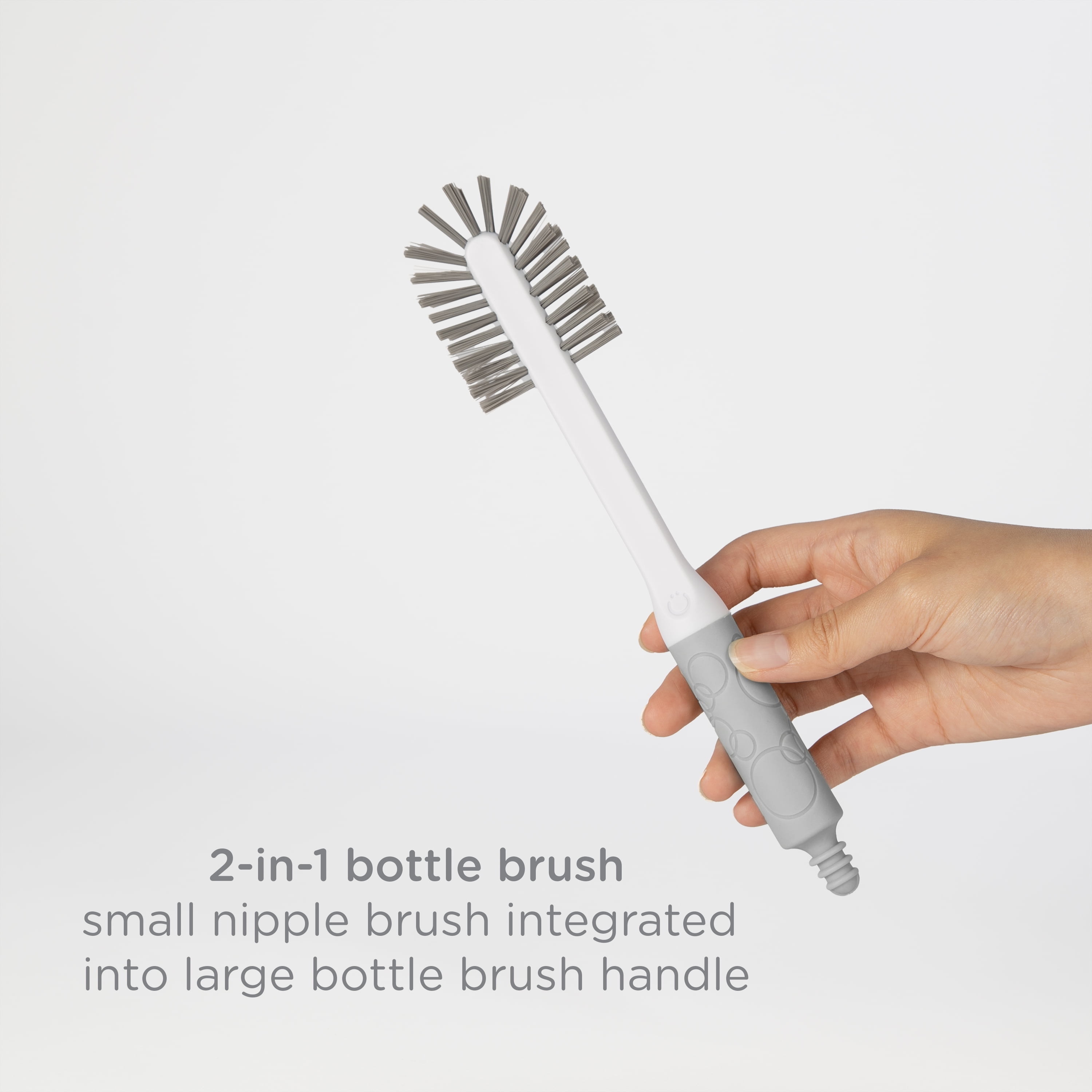 Ubbi On-The-Go Drying Rack and Brush Set, Includes Travel Case and Bottle Brush for Compact Storage, Holds up to 8 Bottles, Gray
