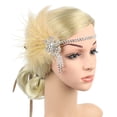 thumbnail image 4 of Flapper Headband Plume Headpiece 1920s Headband Bling Sparkling Flapper Accessory, 4 of 8