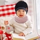 thumbnail image 4 of Babero infantil de color liso con terciopelo grueso para mantener el calor y el viento., 4 of 5