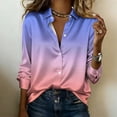 thumbnail image 5 of TaTaai Ladies Satin Blouse Long Sleeve Gradient Print Button Down Collar Silky Shirt Loose Fit Dressy Casual Top Gift, 5 of 5