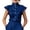 Navy06, variant on Blouses for Women Solid High Neck Blouse, Ruffled Cap Sleeve Button-Down Shirt, Elegant Workwear Top, Office Commute Blouse Womens Summer Tops