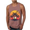 thumbnail image 4 of VBTAPA Mens Beach Tank Top Sleeveless Palm Tree Graphic Tees Tropical Summer Vacation Tops Pink L, 4 of 5