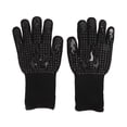 thumbnail image 1 of 2 guantes resistentes al calor, aislantes térmicos, resistentes a altas temperaturas, antideslizantes, lavables, de silicona, para horno, talla única, color negro., 1 of 14