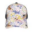 thumbnail image 2 of Picia Floral Puppy Pattern Trucker Hat,Baseball Cap,Sun Protection Cap,Stylish Headwear,Leisure Cap,Outdoor Sports Cap, 2 of 7