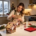 thumbnail image 6 of DIY Christmas Candy House Ornaments Gingerbread House Kit Tabletop Decor Holiday Art Craft Gift for Adults, 6 of 9