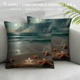 thumbnail image 3 of Chilfamy  Blue Beach Decor Lumbar Throw Pillow Cover with Beach Quote/Starfish Cushion Covers Summer Holiday Beach House Decorative Waist Pillowcases White, 3 of 5