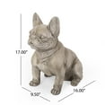 thumbnail image 3 of GDF Studio Rilo Outdoor Cast Stone French Bulldog Garden Statue, Gray, 3 of 9
