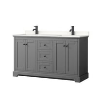 Wyndham Collection Wcv232360d-Qtz-Unsmxx Avery 60" Free Standing Double Basin Vanity Set -