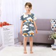 thumbnail image 7 of Hand Drawn Rainbow Pattern Summer Pajama Set Soft Cotton Short Sleeve Sleepwear 2PCS Pajama Sets Breathable Lounge Set Size 12Y, 7 of 7