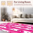 thumbnail image 2 of ODIKA 4'x6' Machine Washable Non-Slip Area Rug, Contemporary Lipstick Stripe with Delicate Spot Overlays and Curved High Traffic Rug, Pink, 330231, 2 of 5