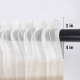 thumbnail image 5 of Brown White Ombre Valance Curtains for Kitchen/Living Room/Bathroom/Bedroom Window, Rod Pocket Small Topper Half Short Window Curtains Voile Sheer Scarf, Vintage Farmhouse Abstract Striped 42"x18", 5 of 8