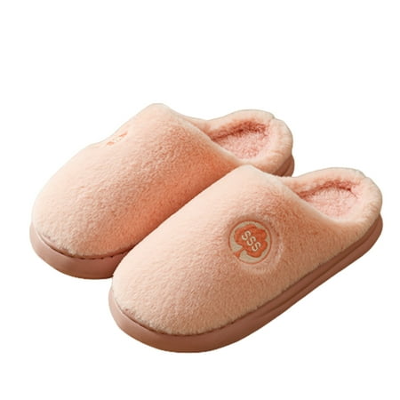 

Fesfesfes Womens Casual Shoes Plush Cartoons Cotton Slippers Bag With Winter Ladies Non-Slip Thick Sole Warm Cute Couple Indoor Home Use Cotton Slippers 6.5-7(38-39)