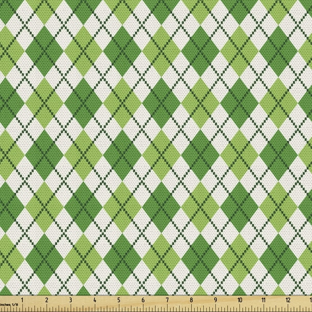 Irish Fabric By The Yard Classical Argyle Diamond Line Pattern With Crosswise Lines Old Fashioned Upholstery For Dining Chairs Home Decor Accents 1 Green Pale White Ambesonne - Golf Home Decor Accents Irish Fabric By The Yard Classical Argyle Diamond Line Pattern With Crosswise Lines Old Fashioned Upholstery For Dining Chairs Home Decor Accents 1 Green Pale White Ambesonne - Golf Home Decor Accents