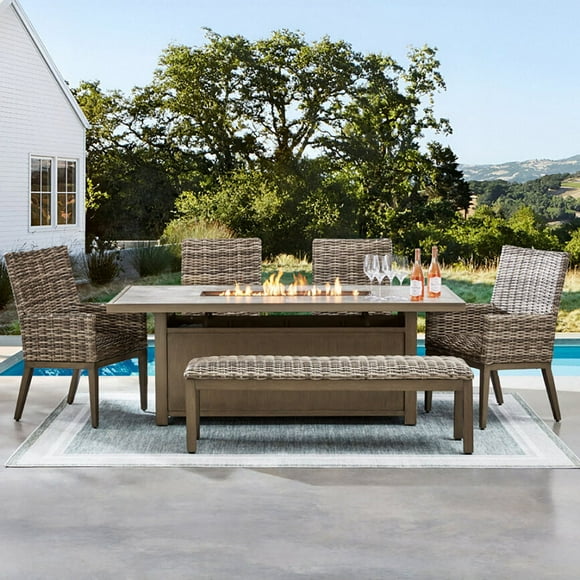 Member's Mark Halstead Fire Dining Set, 6pc
