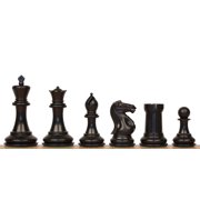 Conqueror Plastic Chess Set - Black & Camel Pieces with Rollup Board - Blue