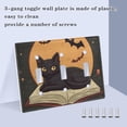 thumbnail image 3 of Yayeee Toggle Light Switch Wall Plate 3-Gang 6.37"x4.48" Decorative Outlet Cover, Orange Halloween Cat, 3 of 7