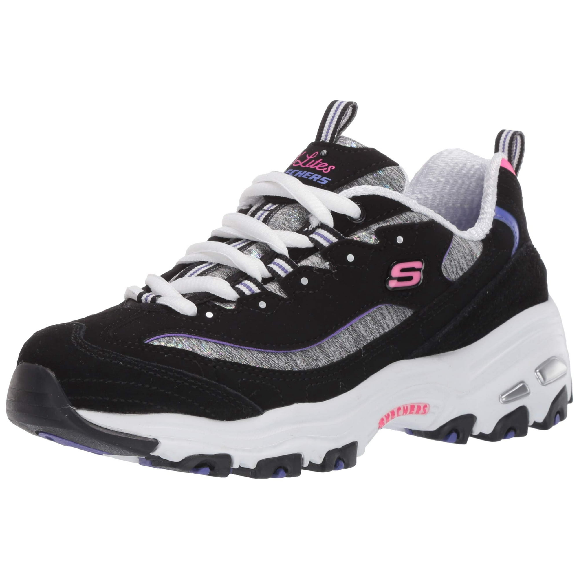 Skechers D Lites Sparkling Rain Black Purple 5.5 C Wide Walmart