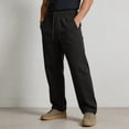thumbnail image 7 of Dvprdro Mens Cotton Wide Leg Sweatpants Elastic Waist Drawstring Casual Athletic Sweat Pants Fashion Loose Fit Trousers Workout Gym Jogger Pants with Pocket, 7 of 7