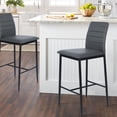 thumbnail image 2 of Set of 2 Bancos Alto, con Respaldo y Reposapié, Color Gris HOMEMAKE FURNITURE Moderno, 2 of 6