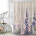 thumbnail image 6 of Watercolor Lavender Shower Curtain Set - Long 72" x 84" Washable Bathtub Curtain with 12 Hooks, Country Spring Field Leaf Wildflower Waterproof Fabric Stall Shower Curtains for Bathroom Décor, 6 of 6