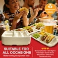 thumbnail image 6 of Disposable Taco Plates for 2 Tacos & 2 Sides – 25 PACK | Premium Paper Plates with Dividers, Fiesta Taco Holder, Taco Stand for Taco Tuesday & Taco Bar Serving Set Taco Plates (25 Plates), 6 of 6