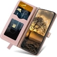 thumbnail image 4 of Case for iPhone 16 Plus Case Wallet with Card Holder Magnetic Kickstand Wrist Strap Shockproof Leather Case for Women Men Case for iPhone 16 Plus 6.7 inch Life Tree Rose Gold, 4 of 7