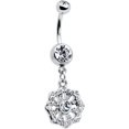thumbnail image 1 of Body Candy Womens 14G 316L Stainless Steel Piercing Fabulous Flower Dangle Belly Button Ring, 1 of 8
