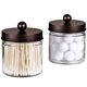 thumbnail image 2 of Organizador de almacenamiento de vidrio para tocador de baño, frascos de boticario para hisopos de algodón, bolas redondas, Qtips, esponjas de maquillaje, hilo dental, sales de baño, paquete de 2 tran, 2 of 5