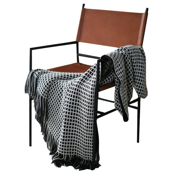 Throw Blanket Knitted Blanket Simple Style Blanket Waffle Pattern Throw Blanket Nordic Style Wool Throw