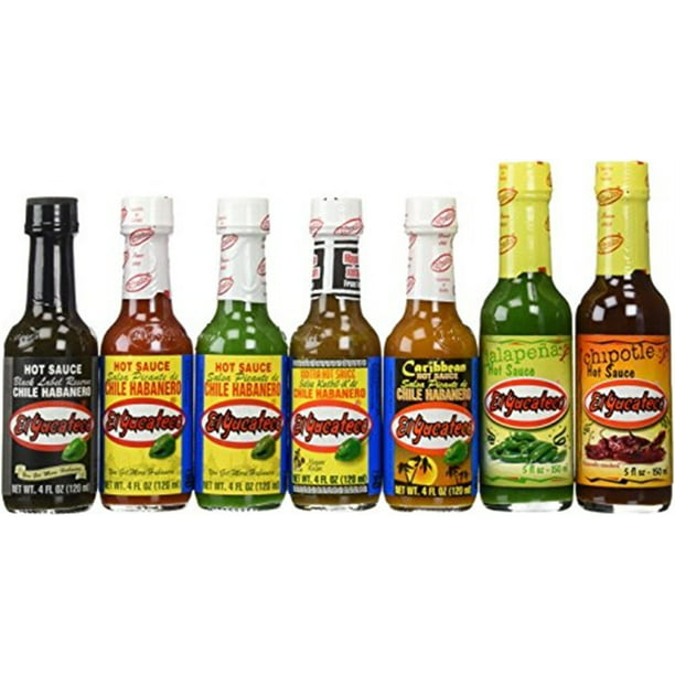 El Yucateco Hot Sauce 6 Variety Pack, Red Habanero 4 Oz ...