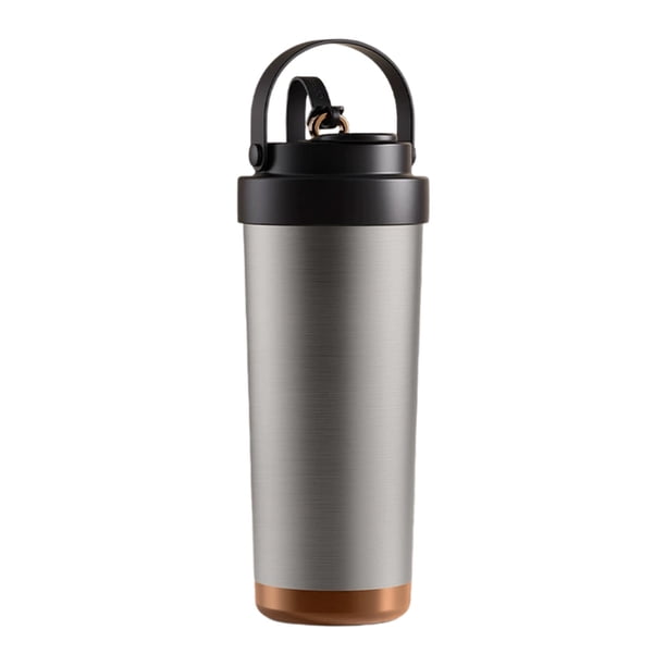 Yhmxh Utensilios de cocina Taza de café con revestimiento de cerámica de alto color y pajita, portátil, doble aislamiento, para hombres, mujeres y estudiantes. Muebles para cocina