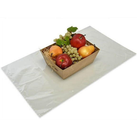 Pack Of 100, 14 X 24" Solid Clear 100 Gauge Pvc Shrink Basket Bags