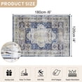 thumbnail image 2 of 4'x6' Traditional Area Rugs for Doorway Porch, Non-Slip Indoor Thin Carpet for Bedroom, Foldable Persian Medallion Rugs,Navy, 2 of 5