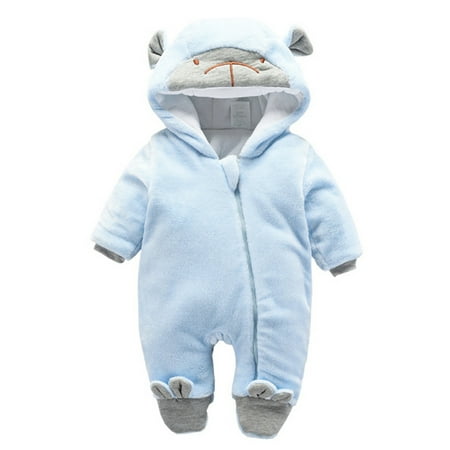 

Casual Cartoon Baby Rompers Baby Girl Boy Cute Cartoon Bear Ear Coat Footed Hooded Zipper Romper Warm Romper Jumpsuit Jacket Outwear Outfits